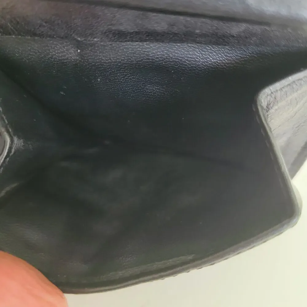 Coach Designer Mens Wallet Black Bifold Leather Folding Medium Logo Vintage